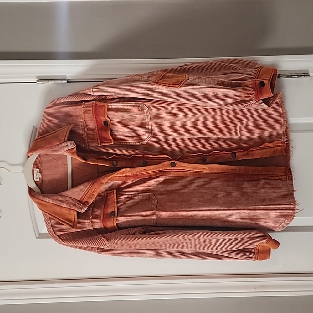 POL corduroy orange shacket